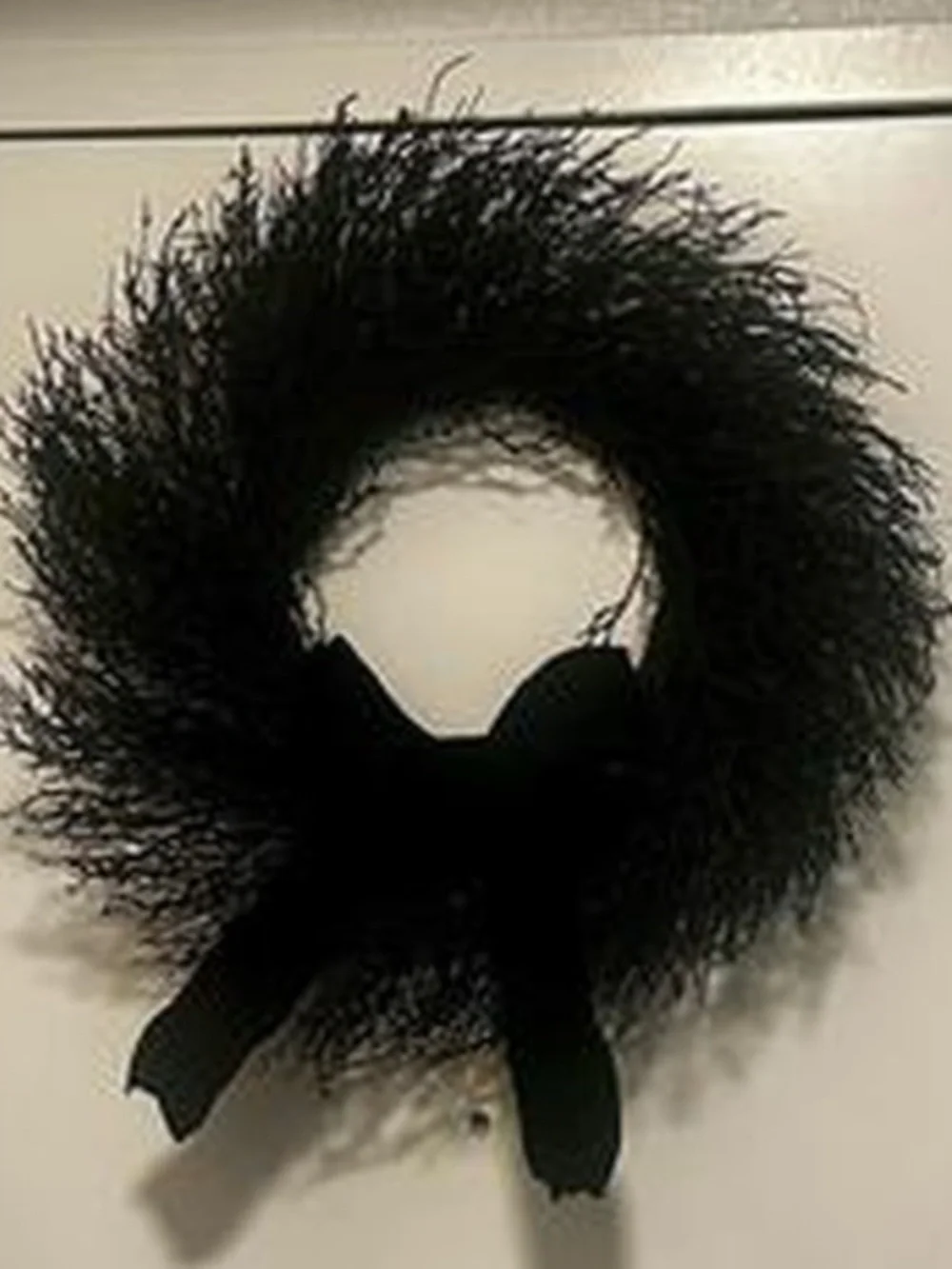 My Texas House Halloween Black Twig Wreath with Bow, 24